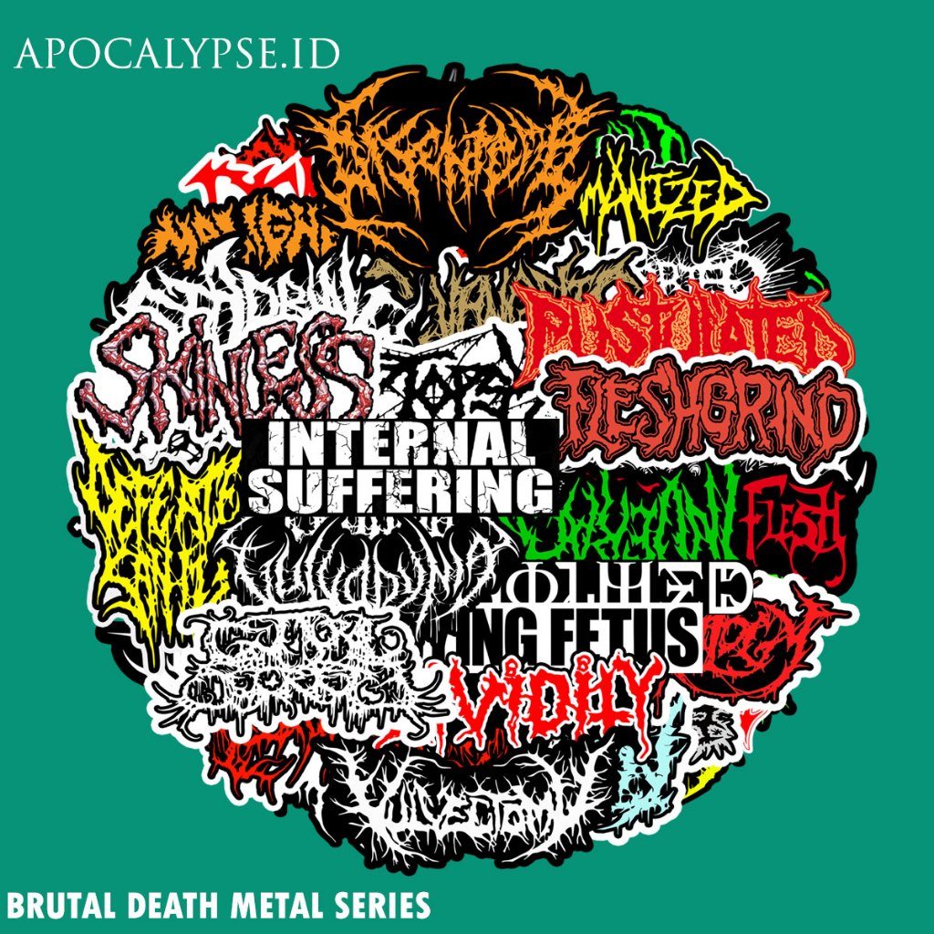 สติ๊กเกอร์แพ็ค BRUTAL DEATH METAL series 1 - DISGRGE / GORGASM / BRODEQUIN / DEVOURMENT / VISCERAL DISGRGE / ABOMINABLE PUTRIDITY / KAEPTAL