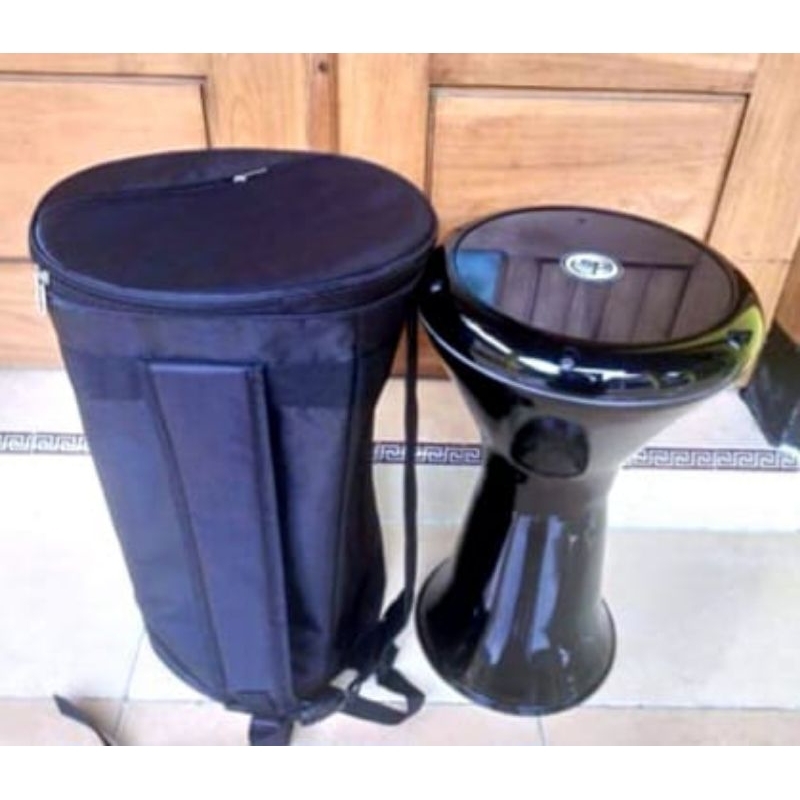 DARBUKA BLACK GLOSSY ALUMINIUM COR + กระเป๋า
