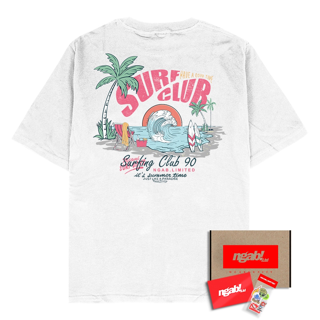 เสื้อยืด Ngab Distro Surf Have A Good Time Club NB187 Unisex ผู้ชายผู้หญิงผ้าฝ้ายหวี 24s (ซื้อ 3 ชิ้
