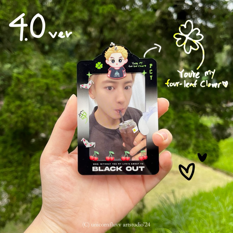 CHANBAEK Chanyeol Black Out - Baekhyun Hello World ซองใส่บัตรอะคริลิค Photocard Ver. 04