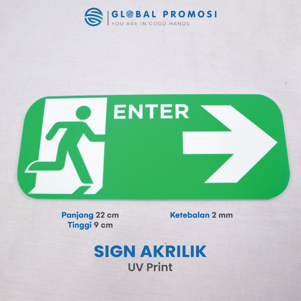 ป้ายอะคริลิค ENTER Signage Board Uv Print Laser