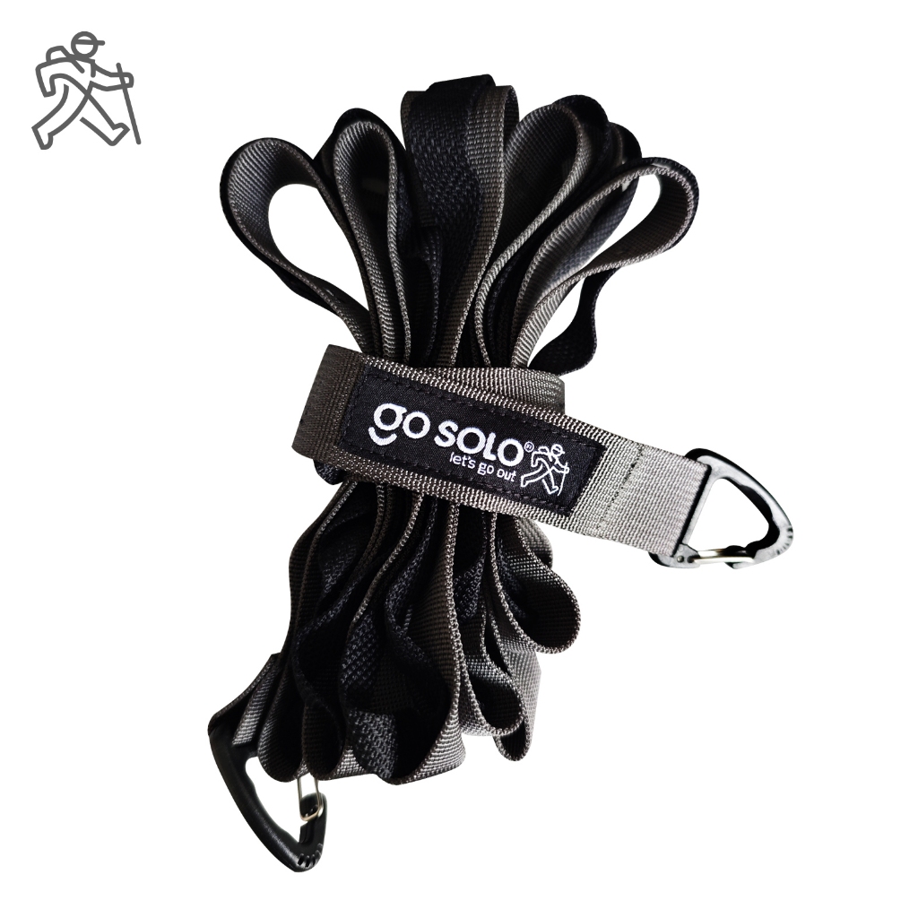 Go Solo Camp Clothesline - สีเทาเข้ม