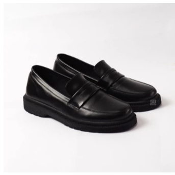 Hitam ล่าสุด Docmart Slip On Loafers Ribbon Loafers รองเท้าลําลองทํางานอย่างเป็นทางการ Office School Black Men Full Black