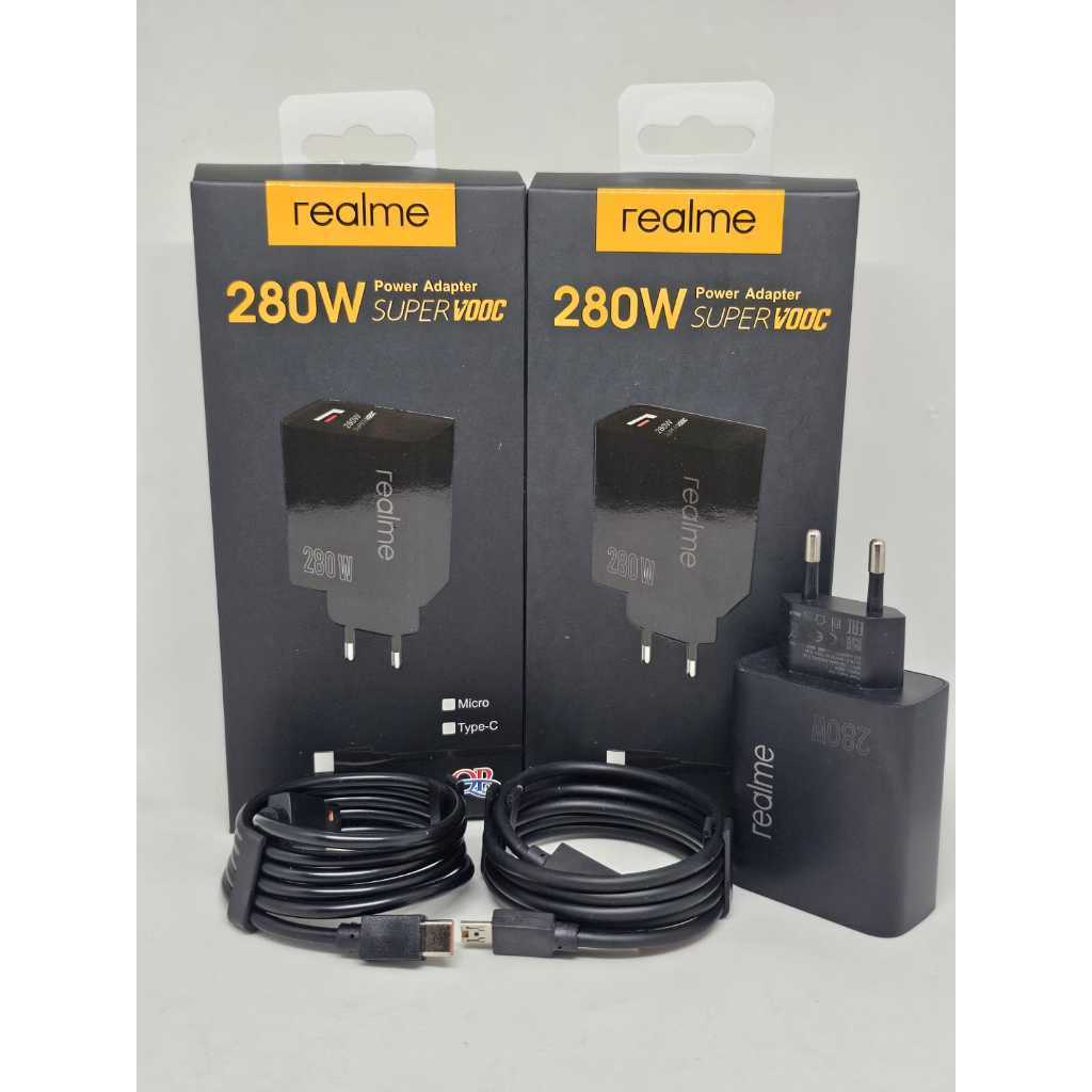 Travel Charger Black 280W / 240w REALME รองรับสาย Super Vooc Micro / Type C