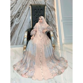 Eliza Blooming Gown Syar'i LD100-120 PB140 Busui Set Khimar COD Pakaian Muslim Wanita