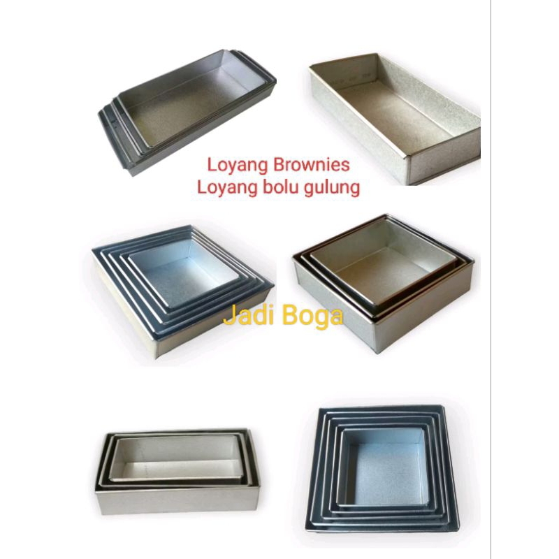โรลเค้กแพน | กระทะทรงสี่เหลี่ยม | บราวนี่ กระทะ | GALVALM SQUARE CAKE PANS | SQUARE PANS 20.22.24.26