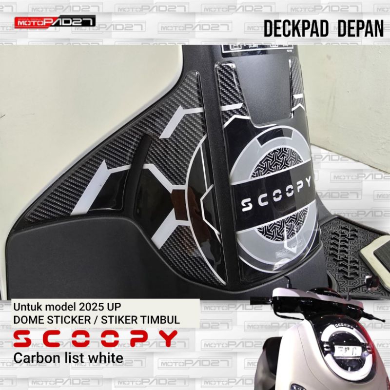 Motopad27 นูนฝาครอบสํารับด้านหน้าสติกเกอร์สําหรับ Honda New Scoopy 2025 up Front Deck Sticker สําหรับ Scoopy 2025 รถมอเตอร์ไซด์ระดับพรีเมียม