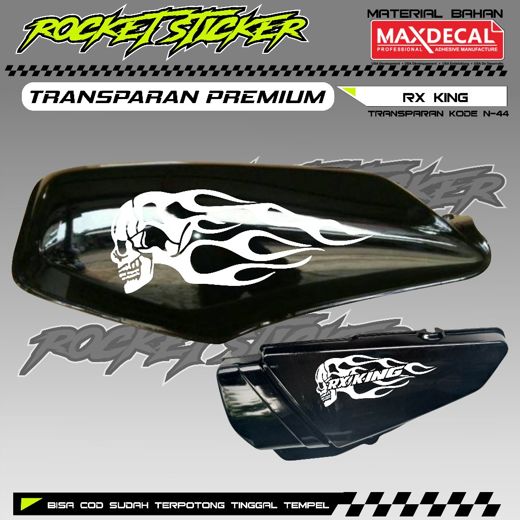RX KING Striping FIRE SKULL Variation RX KING UV TRANSPARENT Sticker CODE N-44 PREMIUM MAXDECAL MATE
