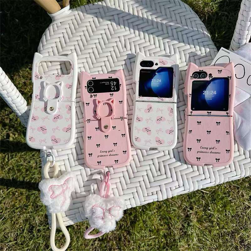 GANTUNGAN HP Pretty Case Ribbon Tie Bow น่ารักกันกระแทกหนาพร้อมโซ่น่ารัก Viral สายคล้องโทรศัพท์มือถื