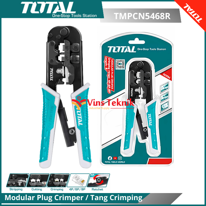 TOTAL TPCN5468R Modular Plug Crimper Crimping คีม TPCN 5468R