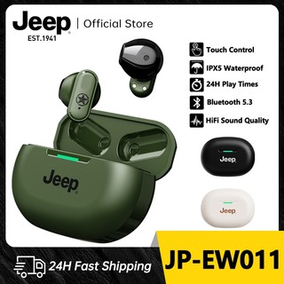 Jeep EW011 TWS Headphone Nirkabel Bluetooth Earphone Bluetooth 5.3 Bass Headset Musik Olahraga Tahan Air dengan Mikrofon Speaker Mini untuk IOS Android