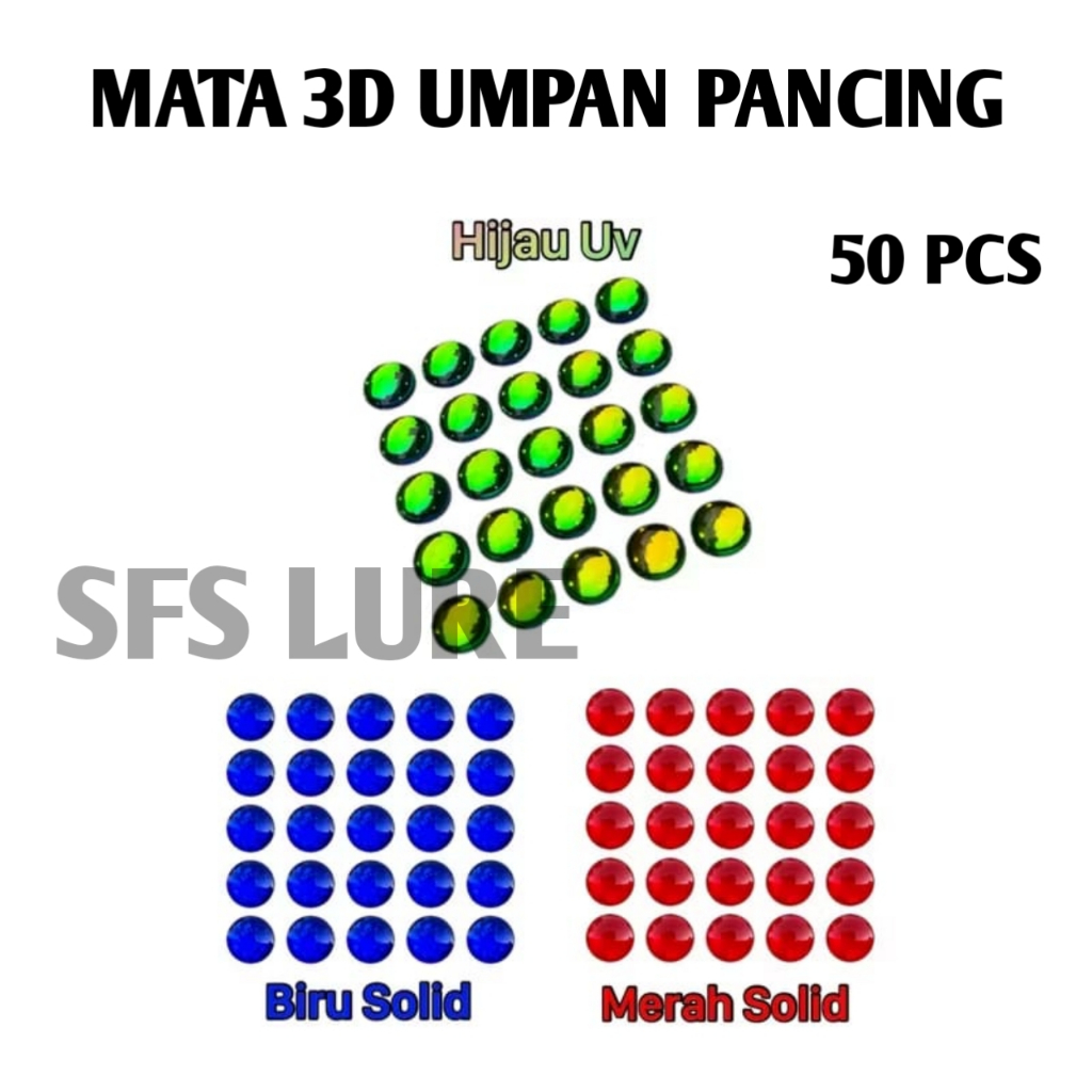 MATA โลหะจิ๊กตาตาแข็ง 3d สติกเกอร์ตา 3d eye assist hok eyefish ตกปลาเหยื่อตา 50pcs ตาแข็ง MTSLD3D0254