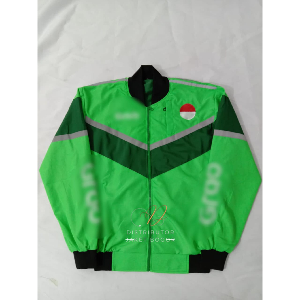 Hijau Jakeet bomber gb green - jaket motoran windproof - jaket grb green