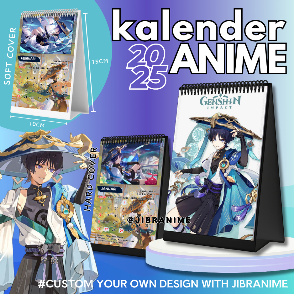 ปฏิทิน / ปฏิทินตั้งโต๊ะ 2025 Wanderer Genshin Impact อะนิเมะ / ปฏิทินที่กําหนดเอง