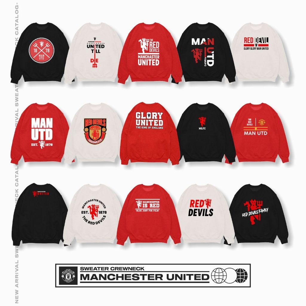 MERAH Distro Sweater / Red Devils Ball Krunek Sweater ปีศาจแดง Glory United