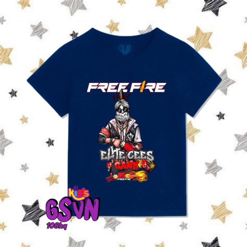 CHILDRENS เสื้อผ้าเสื้อยืด - KIDS TSHIRT TEE เกมฟรี FIRE FF FREEFIRE ELITE CEES GANK ELITE CS GENG G