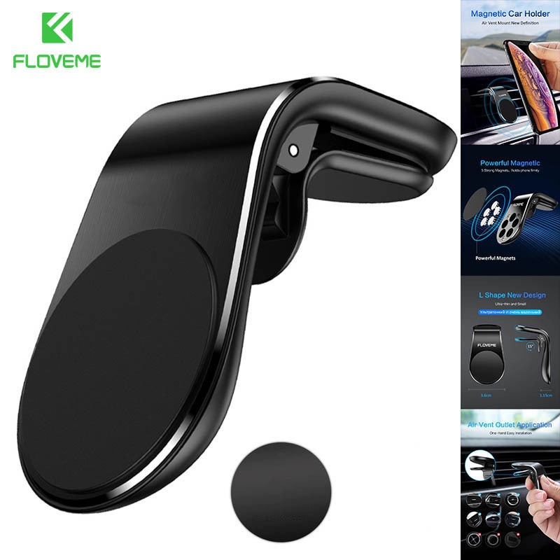 GANTUNGAN Floveme Magnetic Air Vent Car Holder - Original Magnet Clip Car AC Hanger HP Stand Mobile 