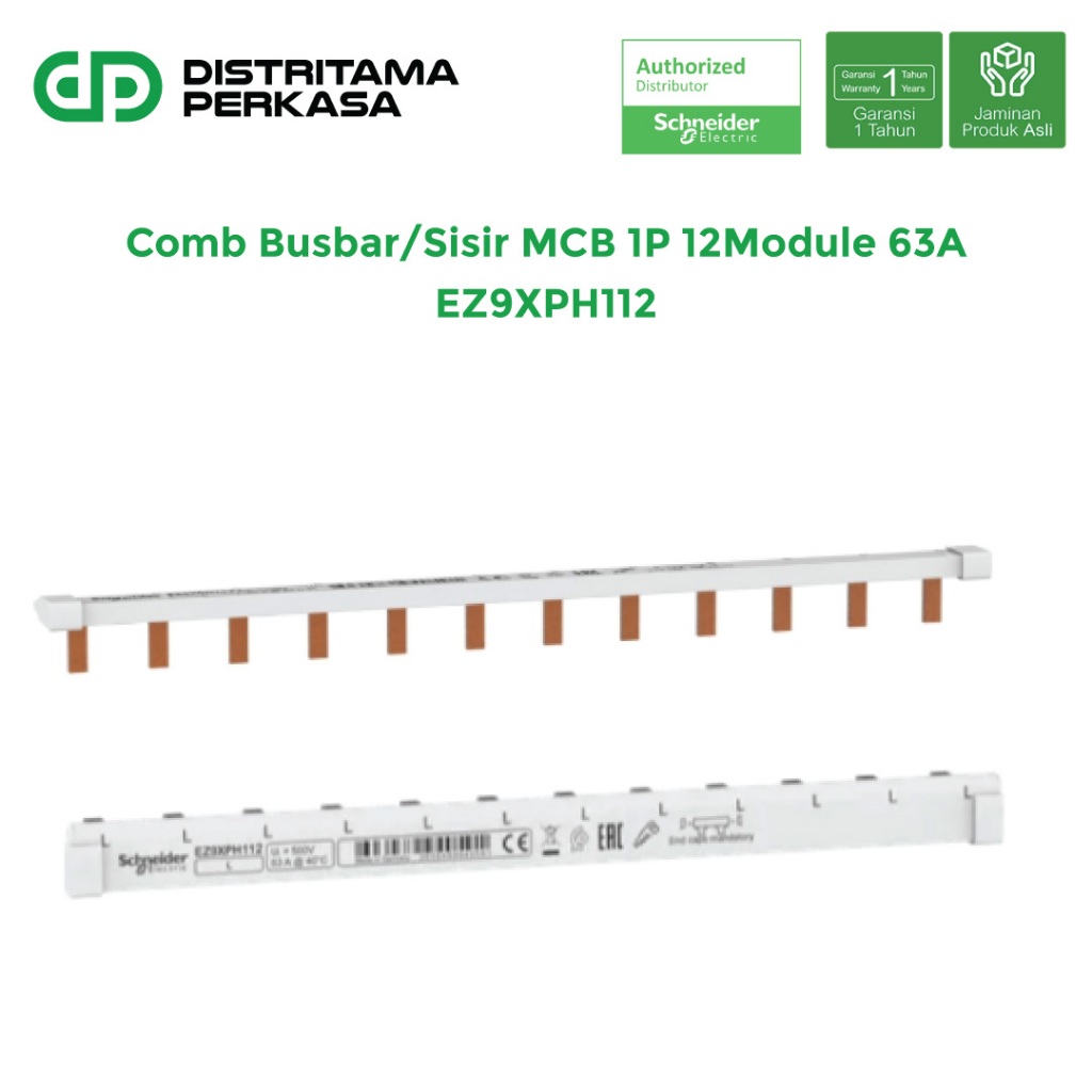 Schneider Comb Busbar/MCB Comb 1P 12 Module 63A - EZ9XPH112