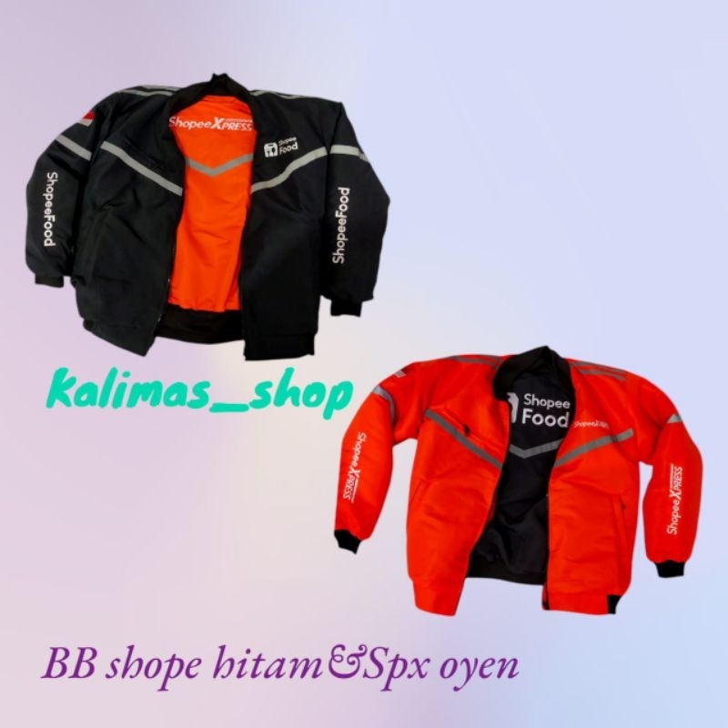 เสื้อแจ็คเก็ตสีดํา&สีส้ม