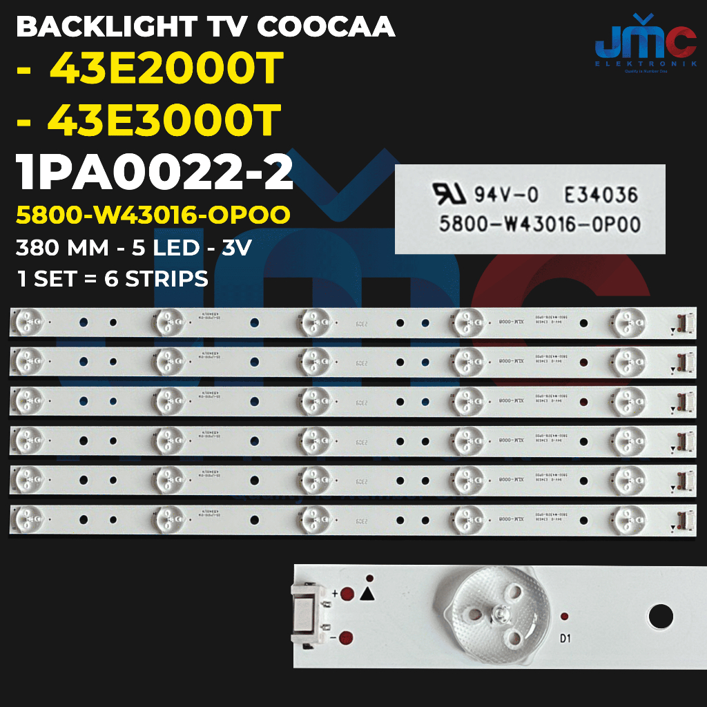 COOCAA 43 นิ้ว TV Backlight 43E2000T 43E3000T 5800-W43016-OPOO