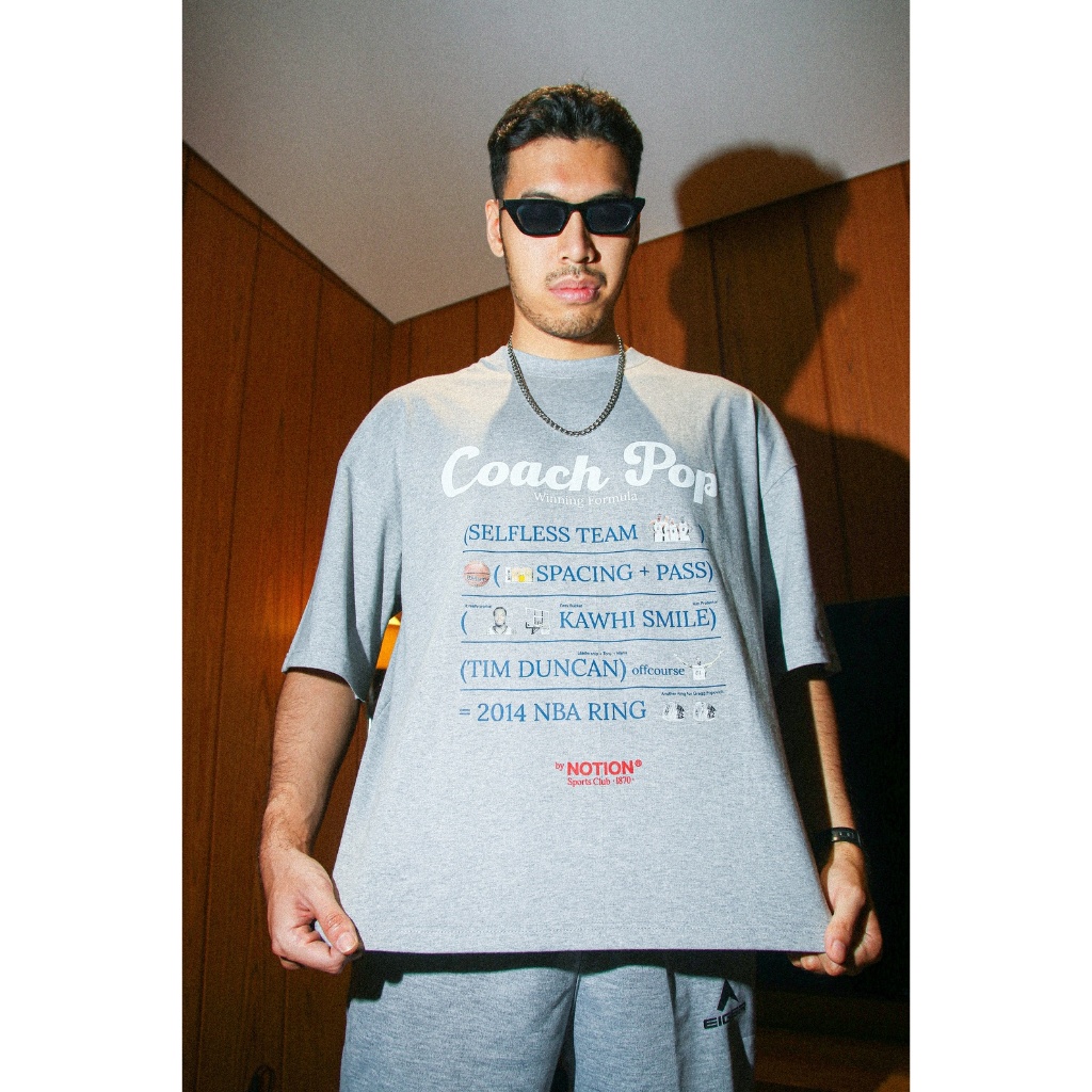 เสื้อยืด Boxy Oversize - Coach Pop Secret Recipe - Notion Grey - NOTION SPORTS CLUB