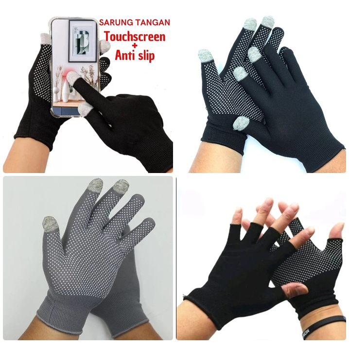 H82 ถุงมือทัชสกรีนนิ้วปิดกันลื่น