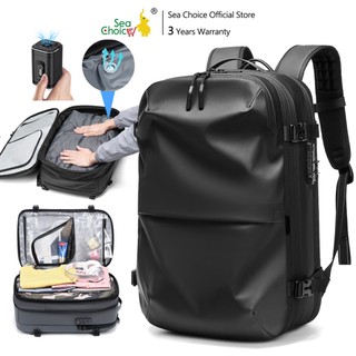 SEA CHOICE Ransel kantong udara vakum yang dapat diperluas, tas travel laptop bisnis tahan,TSA Lock