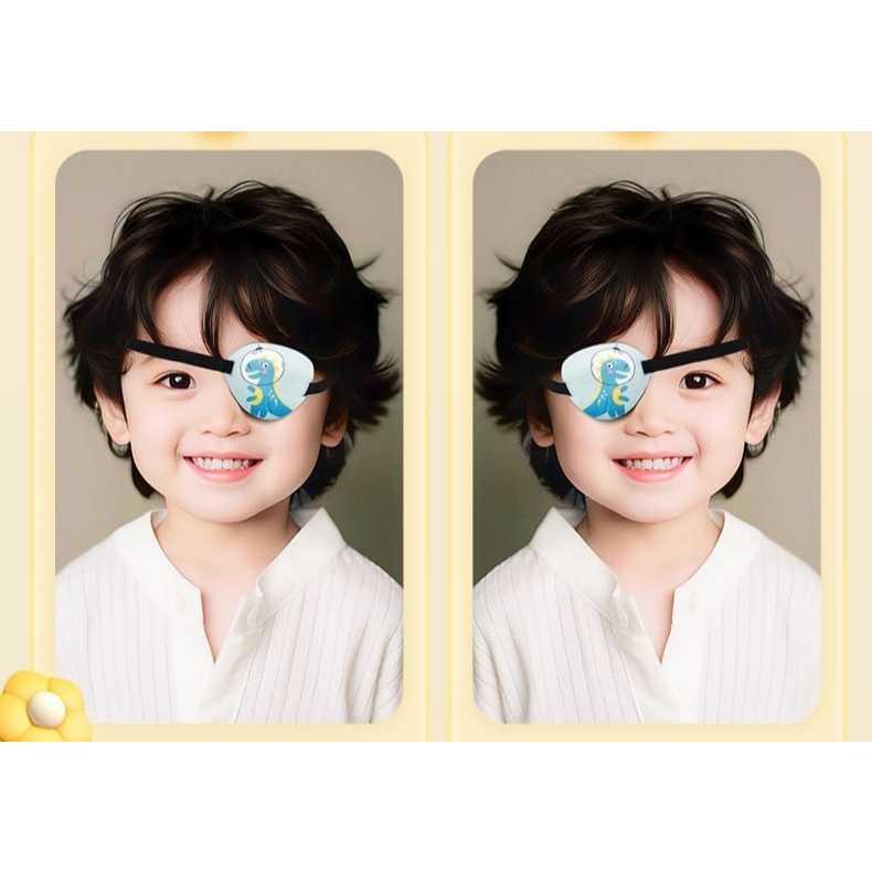 MATA Eye Mask for Lazy Eyes Eye Therapy / Lazy Eye Therapy, Pirate Eye Mask Accessories, dino Patter