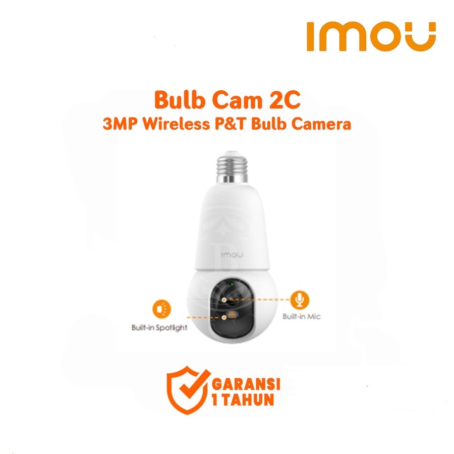 Imou Bulb Cam 2C 3MP IPC-S6DP-3H0WEB กล้อง Panoramic Pan & Tilt ติดตั้งง่าย