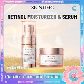 SKINTIFIC Retinol Skin Renewal Series || Serum 20ml || Moisturizer 30g || Anti Aging || Retinoid Memudarkan Garis Halus Memudarkan Kerutan Menghaluskan
