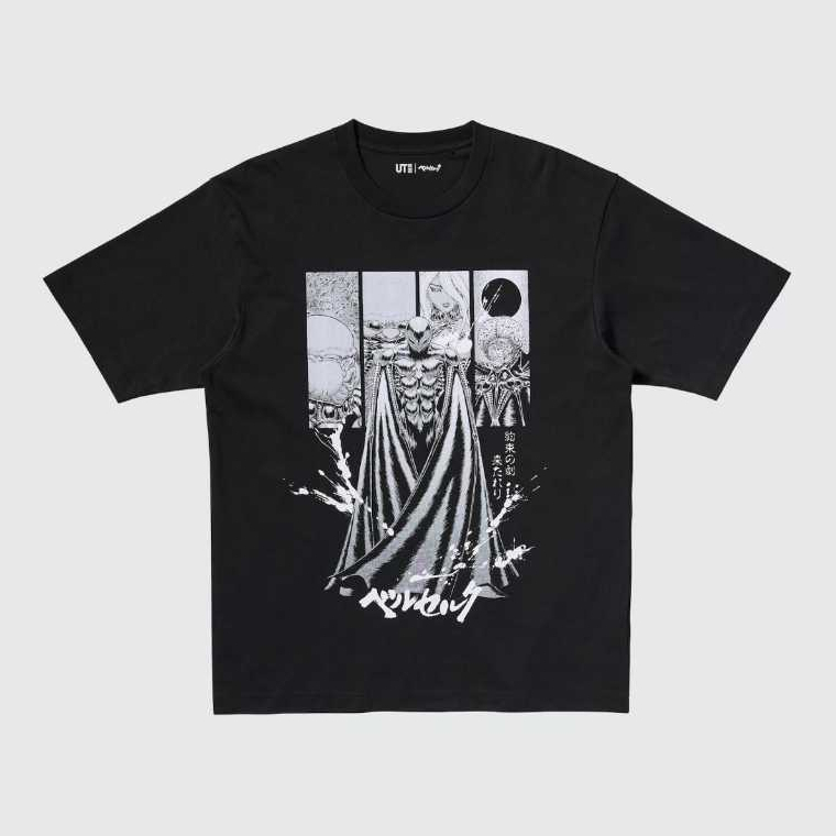 เสื้อยืด UNIQLO x Manga Berserk N.2 | เสื้อยืดแขนสั้น MANGA Curation UT - สีดํา