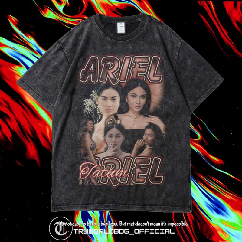 TRYWORLDBG OFFICIAL "ARIEL TATUM" เสื้อยืด OVERSIZED | เสื้อยืด WASHED | ล้างหิน | เสื้อยืดโอเวอร์ไซ