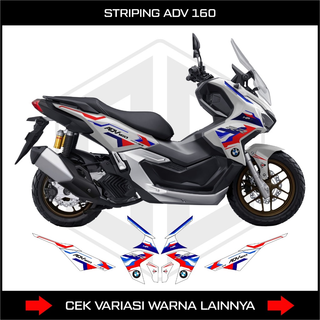 HONDA ADV 160 LIVERY BMW TRICOLOR STRIPING STICKER / ADV 160 สติ๊กเกอร์มอเตอร์ไซค์ LISS