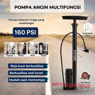 VPR Pompa Angin Ban Sepeda Dan Motor Kompa Sepeda Meter Tekanan Manual Dual Pentil Alloy