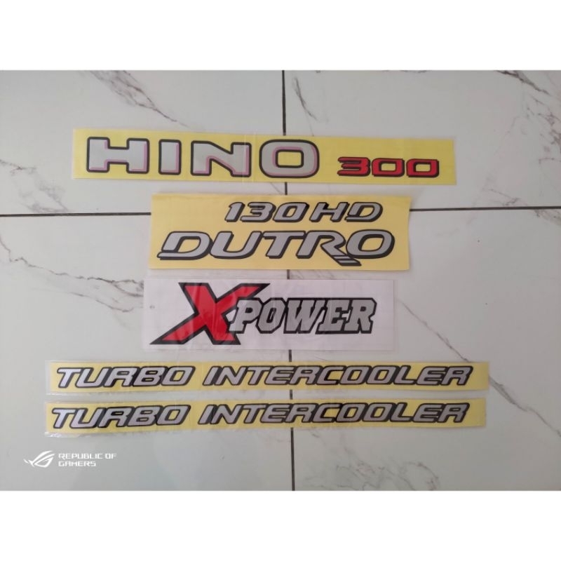 Hino 300 xpower 130hd dutro turbo intercooler สติ๊กเกอร์ 1 ชุด / Hino 300 dutro 130hd สติ๊กเกอร์