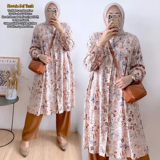 Novela Set Tunik - One Set Wanita Kekinian Rayon Premium Baju Setelan Wanita Celana Kulot LD 110 cm