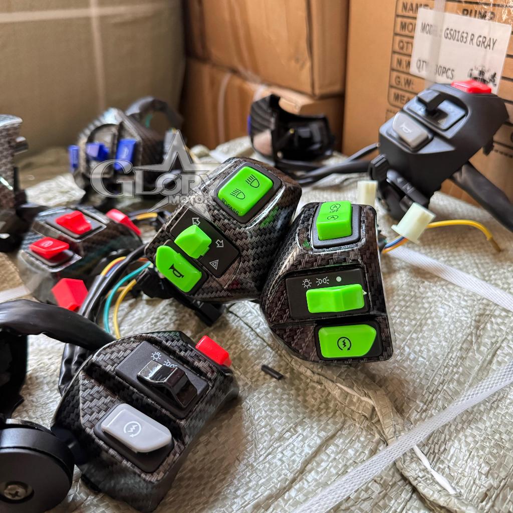สวิตช์คาร์บอนเวียดนาม [1 ชุดขวาและซ้าย] Jupiter Z Burhan / Jupiter MX Old&New / AEROX155 / Mio Smile / Mio Soul / Mio Sporty / Mio M3 / Mio J / Soul GT115/125 / Xeon.