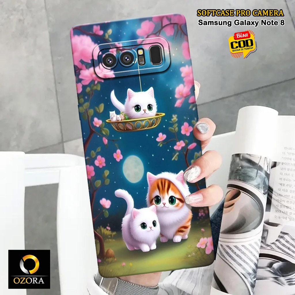 HP Samsung Galaxy Note 8 Pro Camera Softcase - OZORA - Cat Case - Samsung Galaxy Note 8 Phone Case -