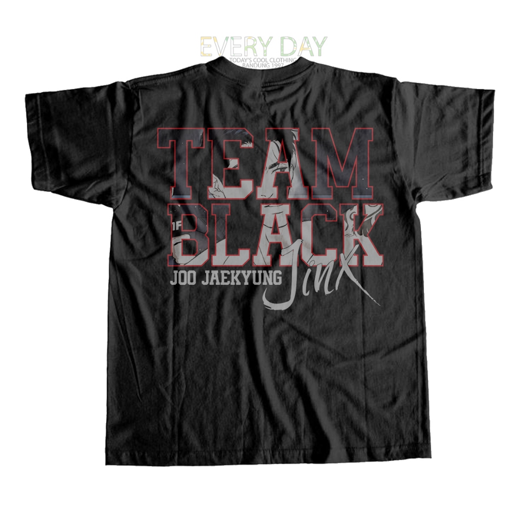 เสื้อยืด Manhwa JIDX BL JOO JAEKYUNG TEAM เสื้อยืดสีดํา