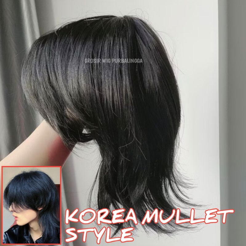 WHOLESALE MENS WIG LONG WOLFCUT MULLET MODEL BLACK CODE A5