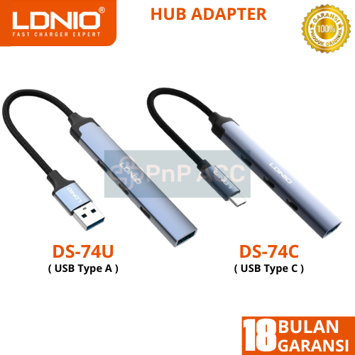 LDNIO Hub Adapter Converter DS-74C DS-74U Docking Station USB 3.0 Type C 4 in 1 5Gbps Fast Transmiss