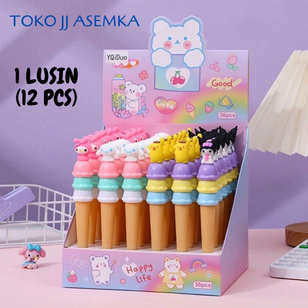1 DOZEN (12 ชิ้น) SANRIO V1 KUROMI CINNAMOROLL ICE CREAM CONE PENS WHOLESALE PENS