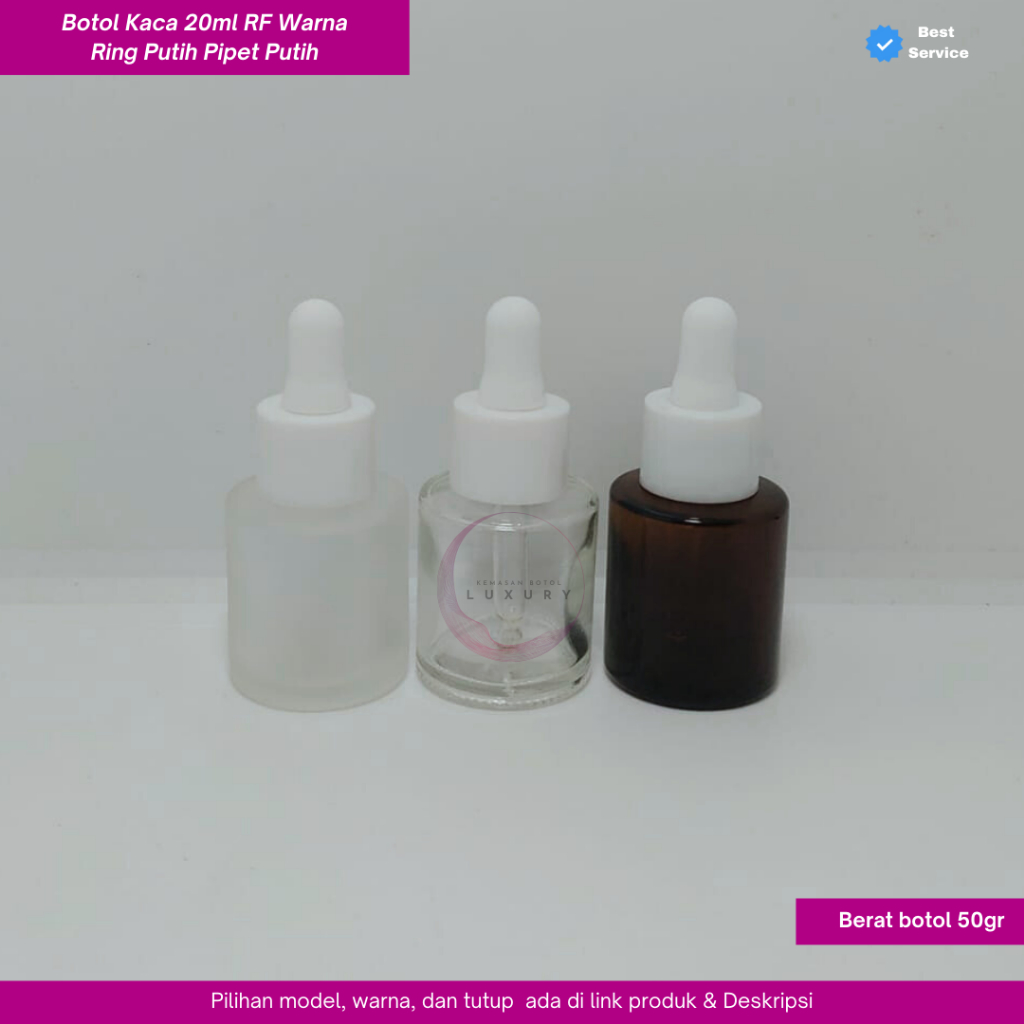20มล RF ขวดแก้วสีแหวนฝาปิเปตสีคอ20 || โบก้า RF 20มล