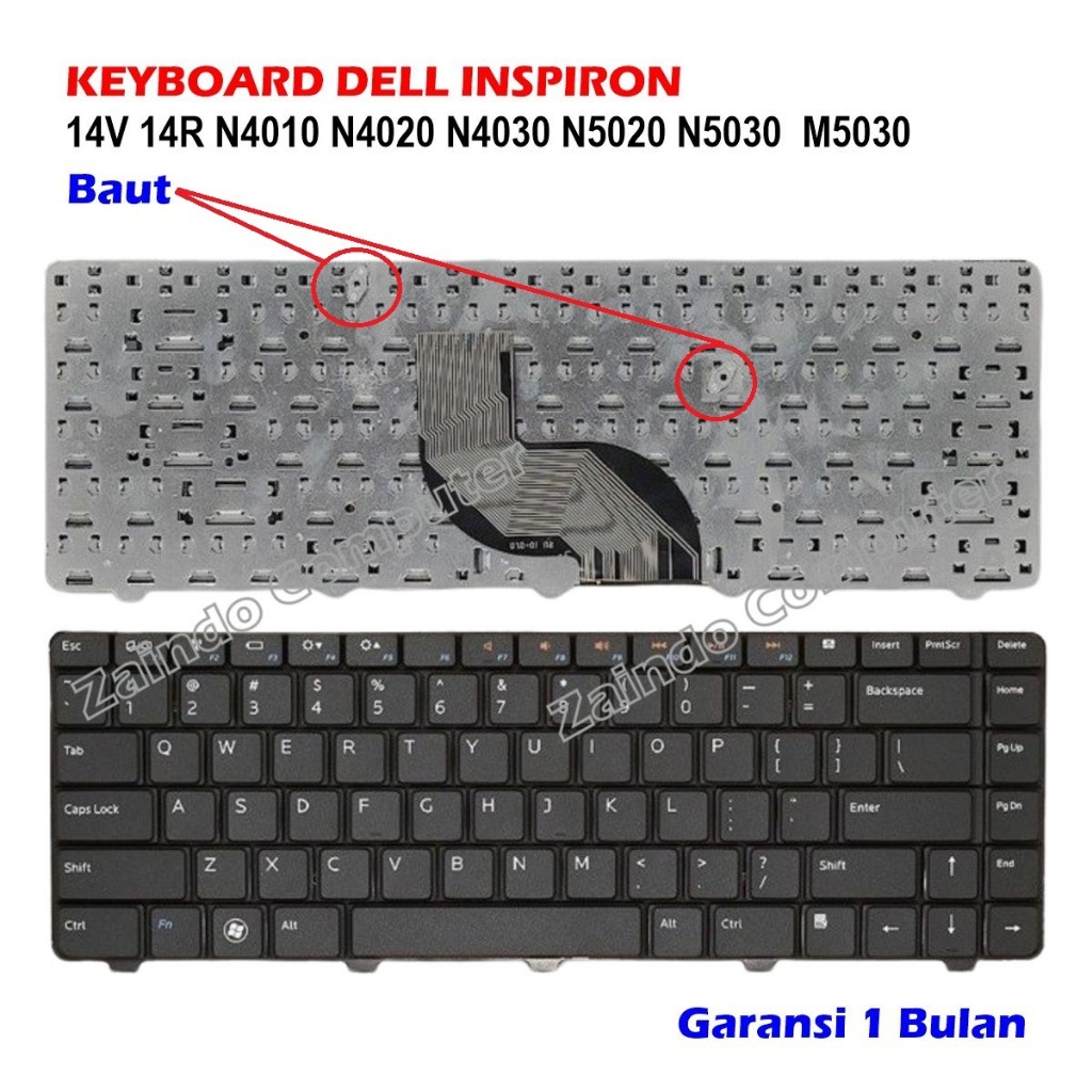 TOMBOL DELL INSPIRON คีย์บอร์ด 14V 14R N4010 N4020 N4030 N5020 N5030 M5030 DELETE ปุ่ม