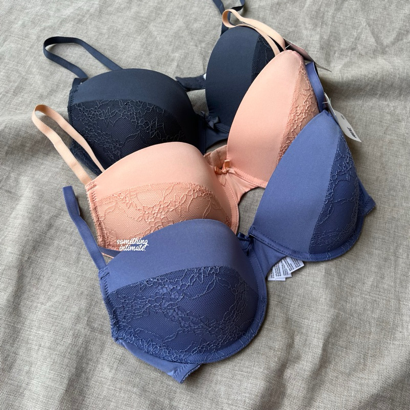 [BUNDLE CONTENTS 3] C&A DEMI Front Lace Tshirt Bra Basic Lacey Bh Import Bundle Package 34B 36C 36D 