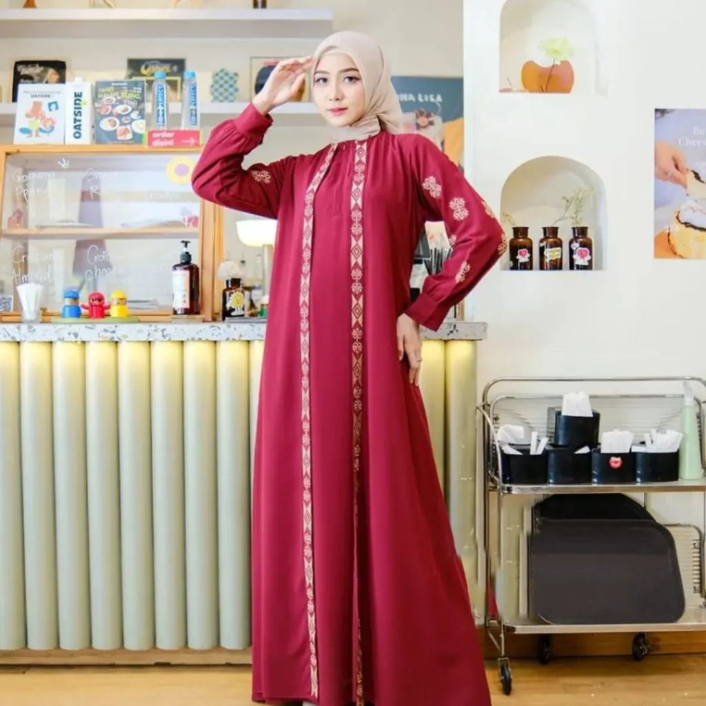 Lutena Abaya Elegant Luxury Party Robe วัสดุ Ceruty Babydol เย็บปักถักร้อย Application ล่าสุดผู้หญิง