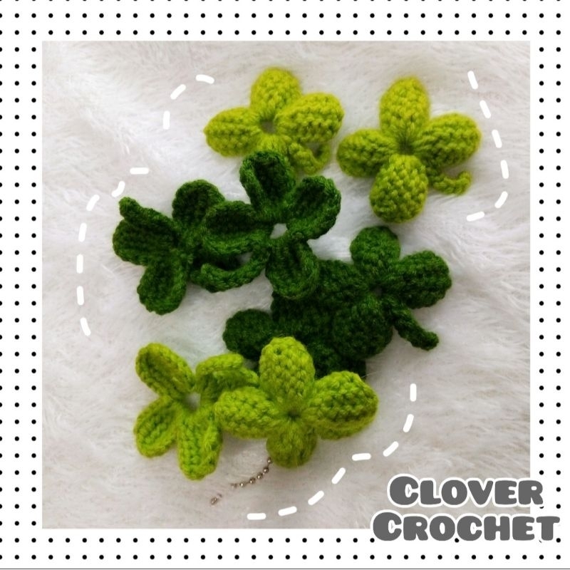 GANTUNGAN AMIGURUMI KNITTED / CLOVER KEYCHAIN / KNITTED KEYCHAIN / CLOVER BAG CHARM