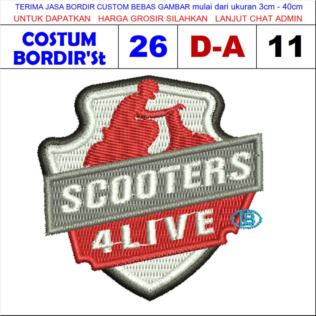 D-A11 SCOOTERS 4 LIVE LOGO EMBROIDERY PATCH - CUSTOM EMBROIDERYST TESTIMONI