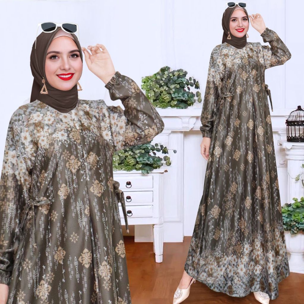 Gamis Dress Gamis Naura Satin Silk Premium Gamis มุสลิม Gamis ล่าสุด Gamis