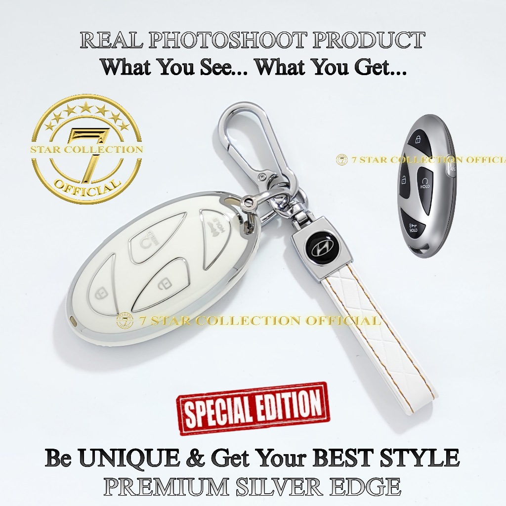 Hyundai IONIQ 5N EV เคสกุญแจรีโมท TUCSON Hybrid Premium Silver Edge ใหม่